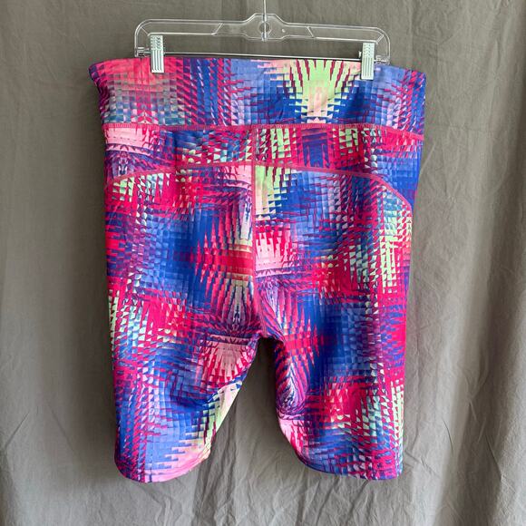 NWT New Look‎ Biker Shorts Sport Neon Festival Y2K Revival Women's Size 2X - Picture 2 of 8